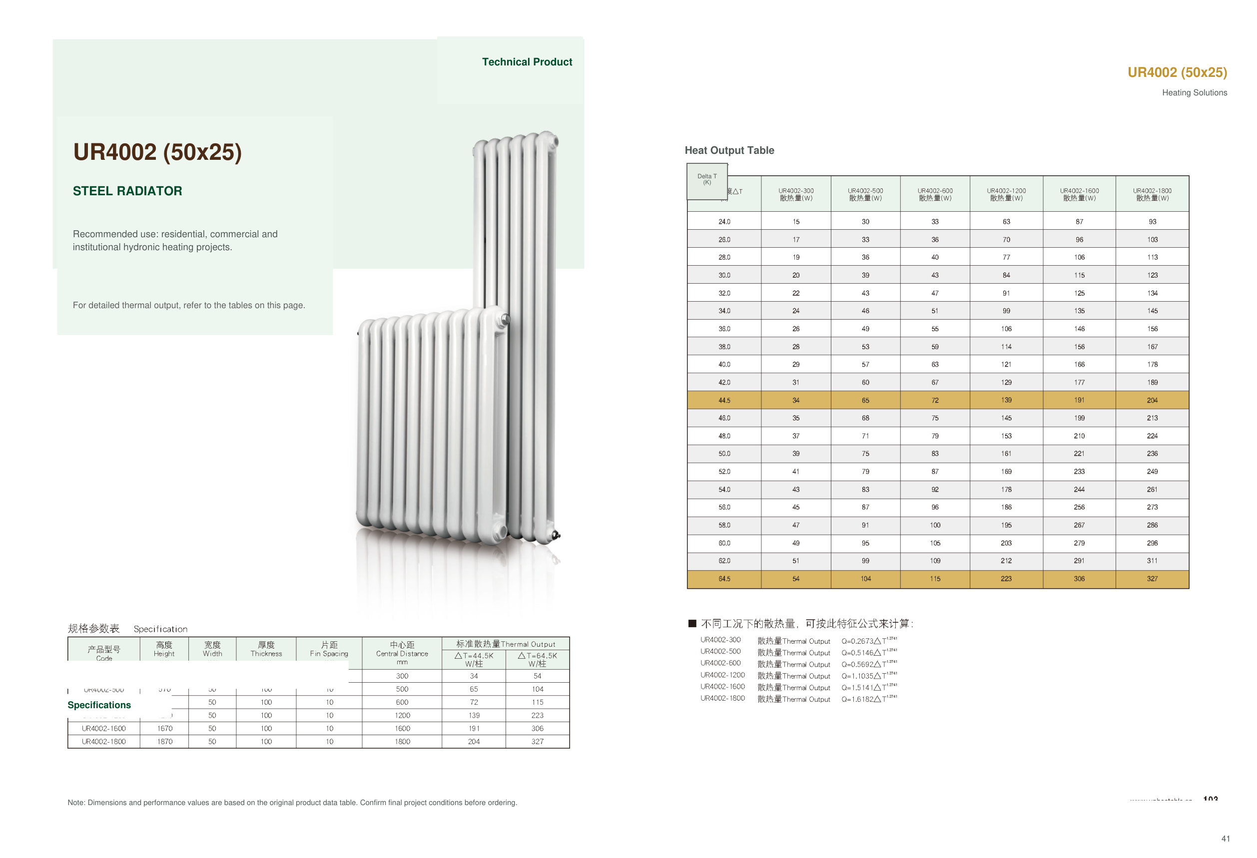 Zturnbuilder Steel Column Radiator UR4000 Series Model