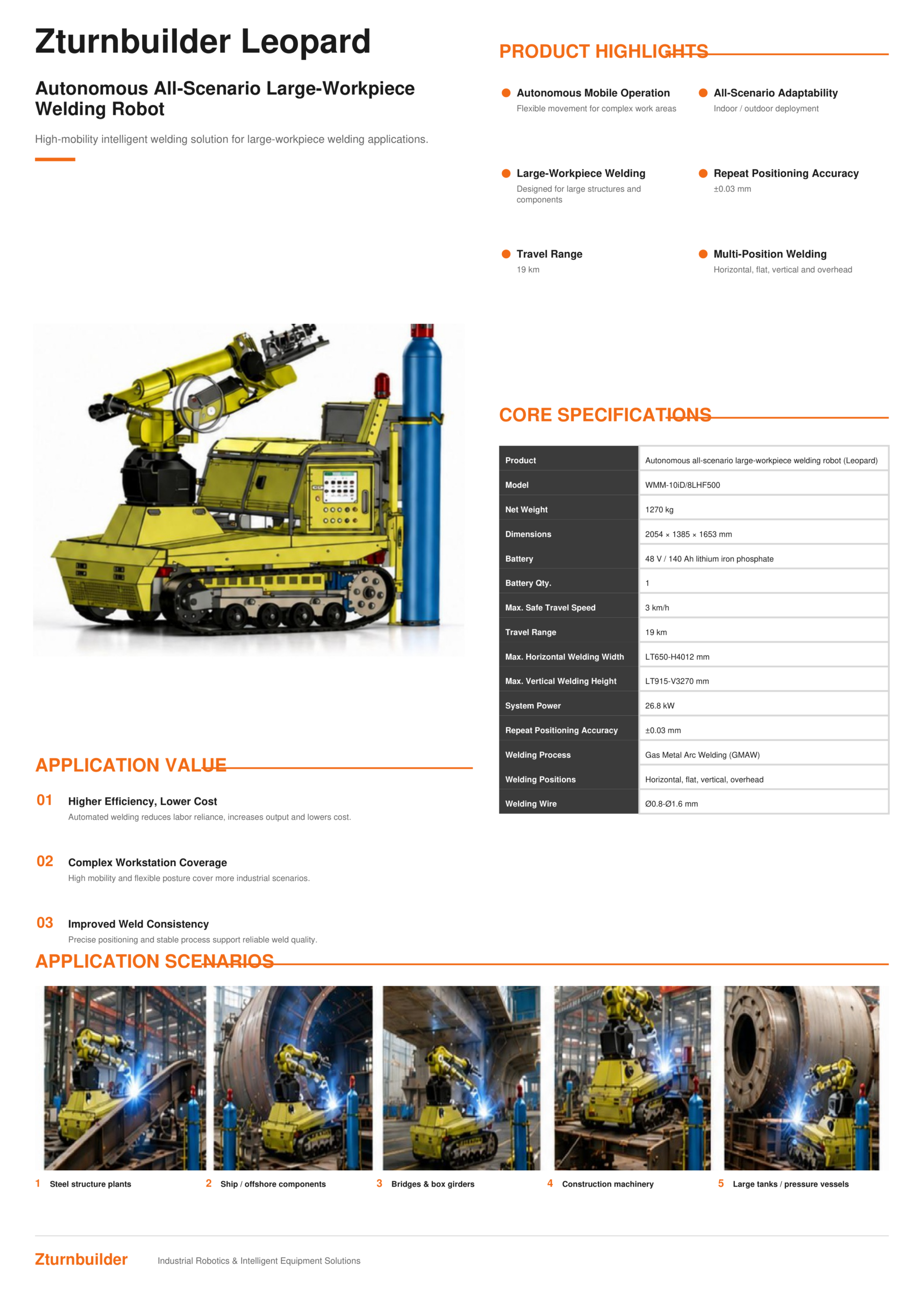 Large-Workpiece Welding Robots (Models Leopard / Goose) Leopard Large-Workpiece Welding Robot