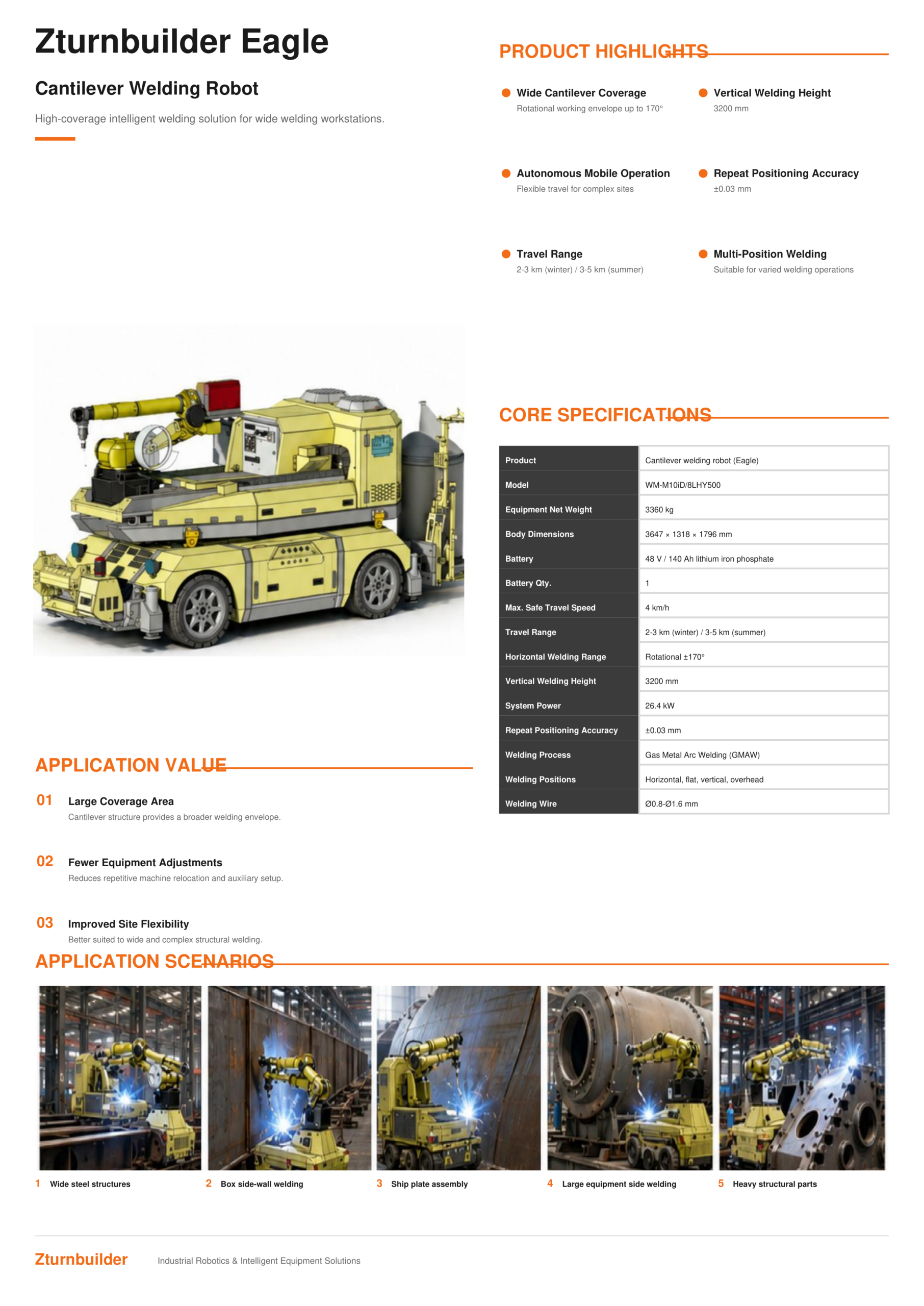 Specialty & High-Altitude Robots (Models Goose Pro / Eagle) Eagle Cantilever Welding Robot